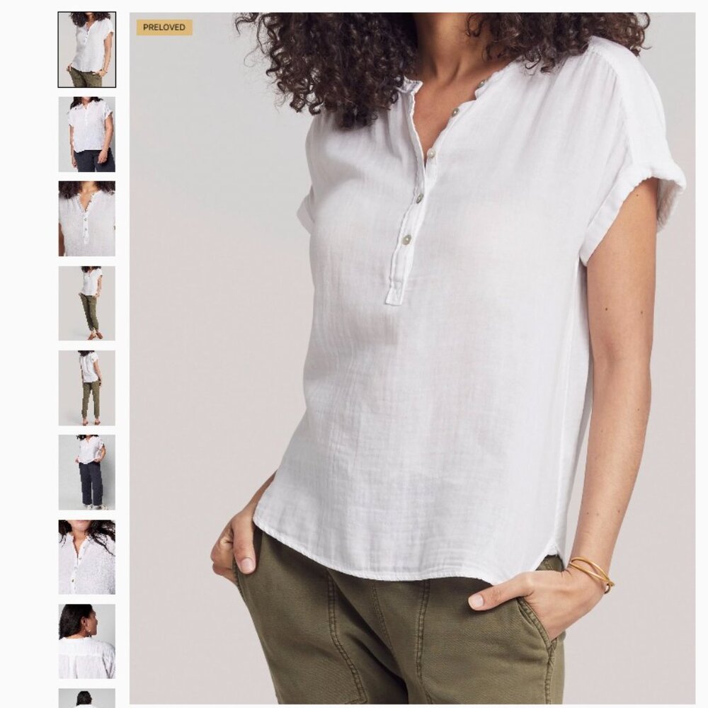 Dream Cotton Gauze Desmond Top (white) size M